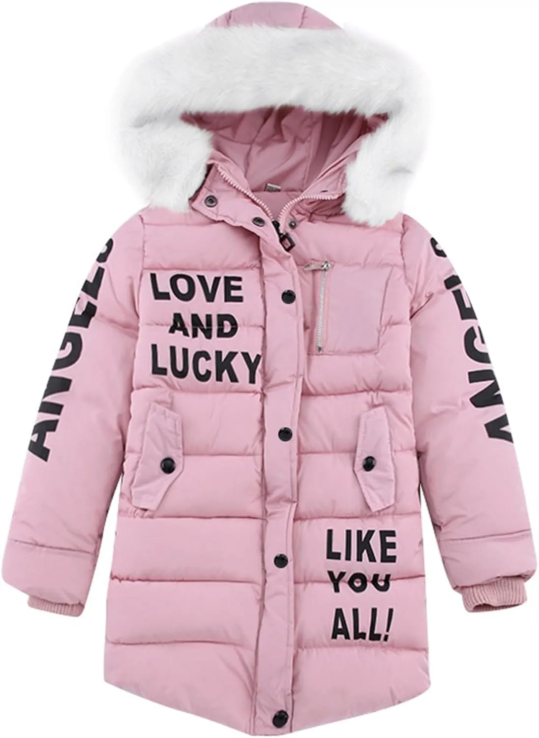 Hooded Outwear Warm Jacket Faux Winter Kids Children's Cotton-padded Girls Girls Coat&jacket Quilted Coats