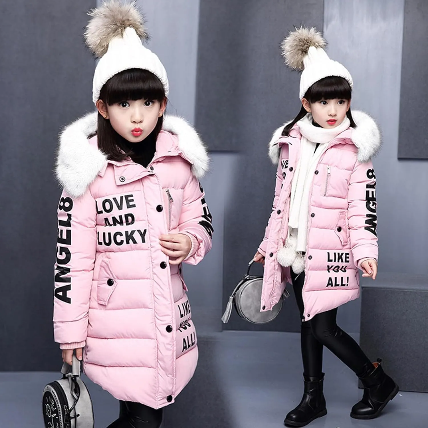 Hooded Outwear Warm Jacket Faux Winter Kids Children's Cotton-padded Girls Girls Coat&jacket Quilted Coats