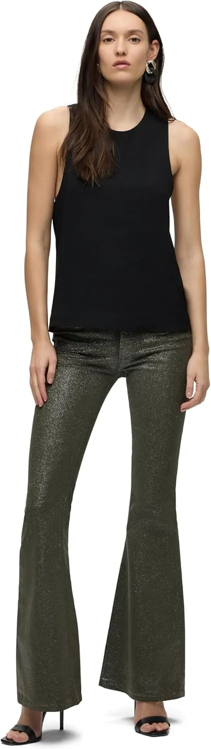 HUDSON Women's High Neck Twist Back Woven Tank Top