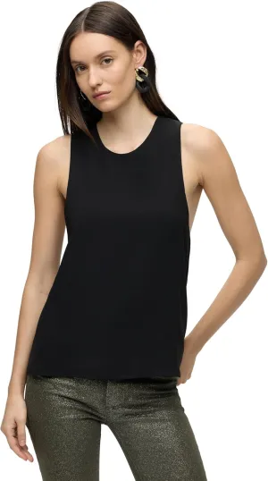 HUDSON Women's High Neck Twist Back Woven Tank Top