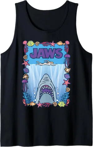 Jaws 50th Anniversary Poster Shells Front & Back Tank Top