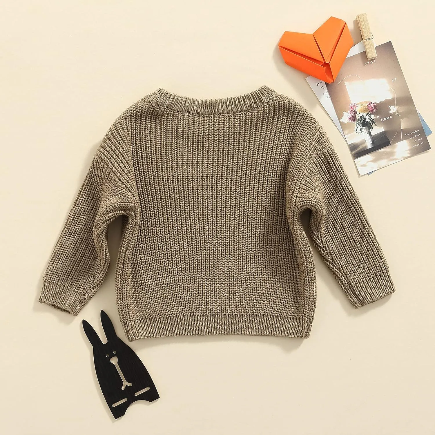 Karwuiio Toddler Baby Girl Boy Knit Sweater Round Neck Long Sleeve Pullover Sweatshirt Fall Winter Clothes