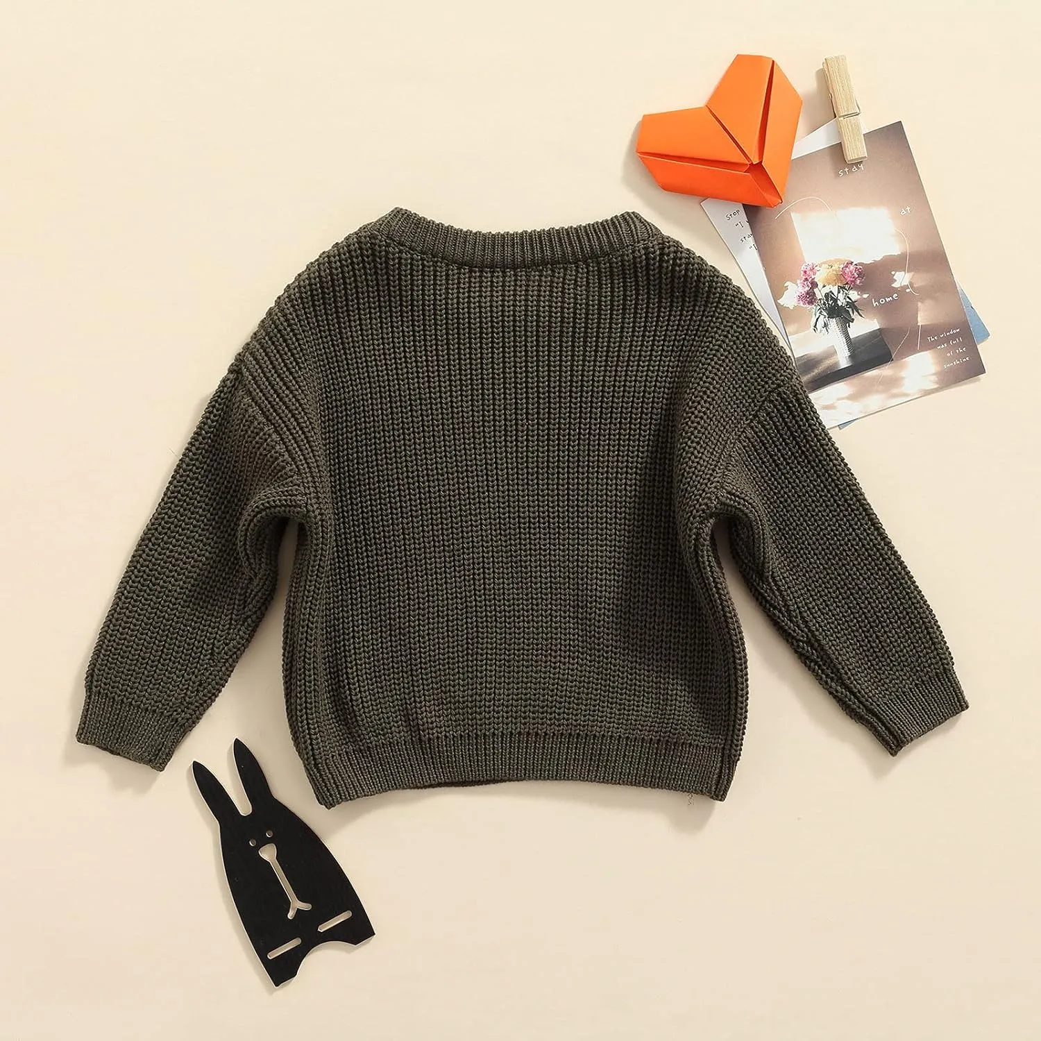 Karwuiio Toddler Baby Girl Boy Knit Sweater Round Neck Long Sleeve Pullover Sweatshirt Fall Winter Clothes