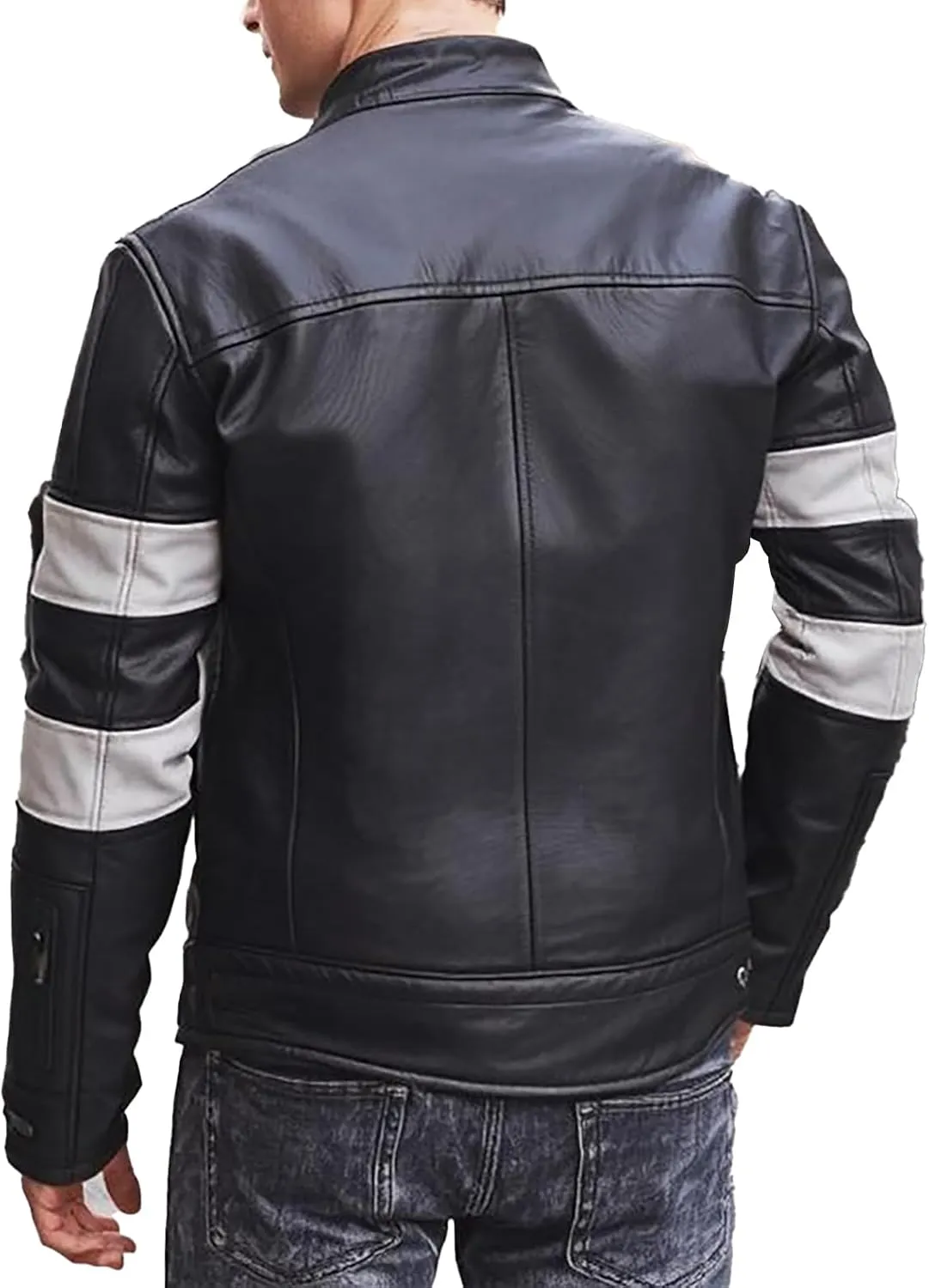 Keanu Reeves Jacket - Black Retro Motorcycle Genuine Lambskin Leather Biker Jacket for Men