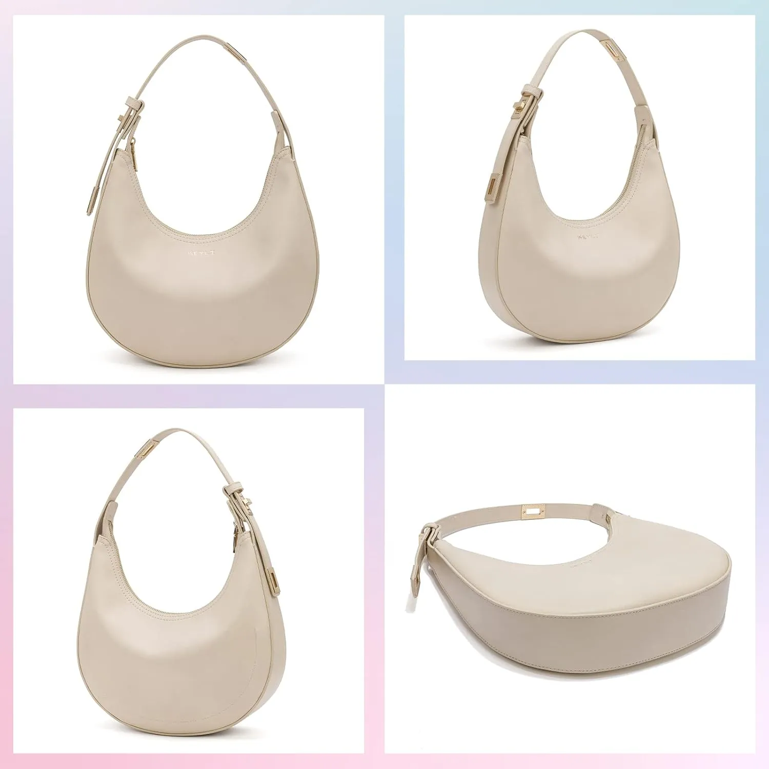 Keyli Shoulder Bag for Women Stylish Casual Clutch Purses for Women 3 Ways Adjust Strap Hobo Handbags with Zip Closure