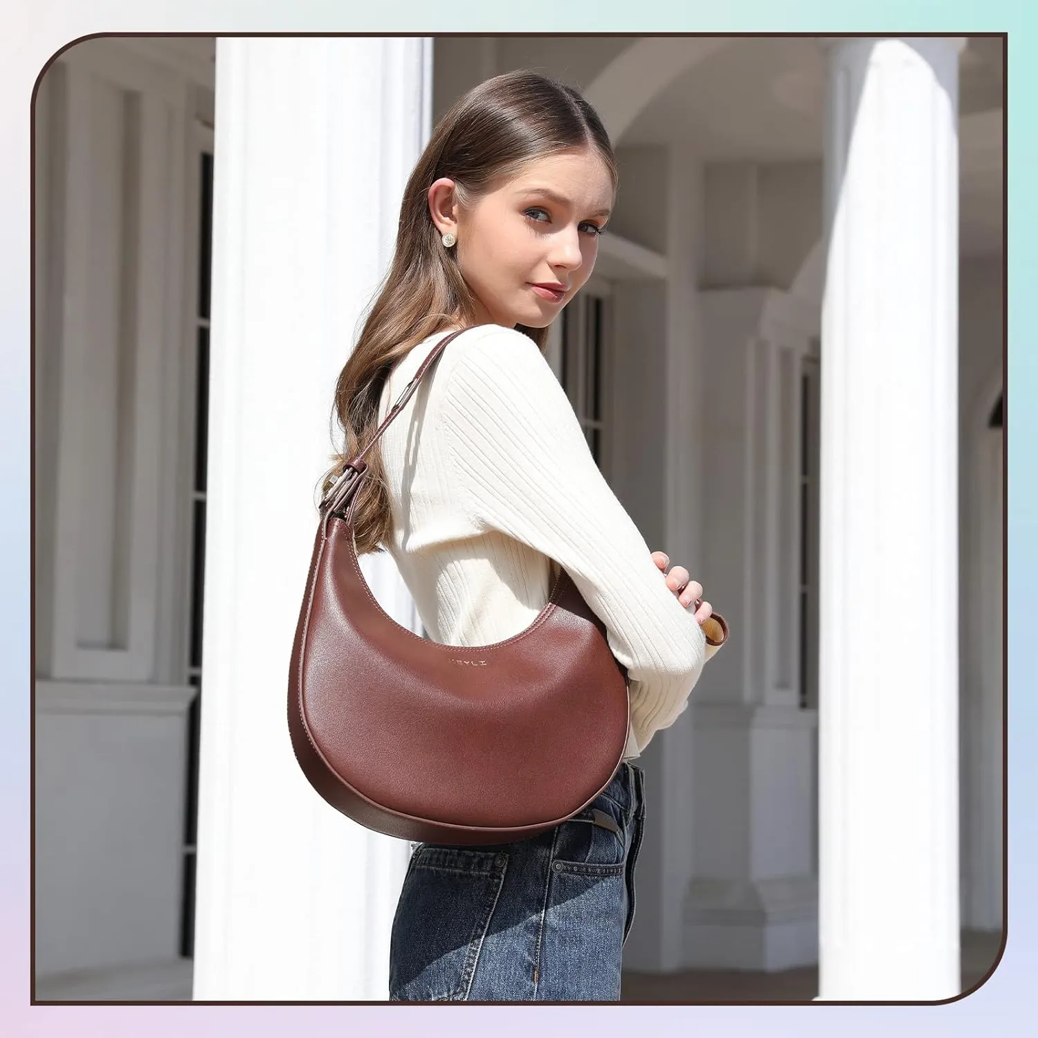 Keyli Shoulder Bag for Women Stylish Casual Clutch Purses for Women 3 Ways Adjust Strap Hobo Handbags with Zip Closure