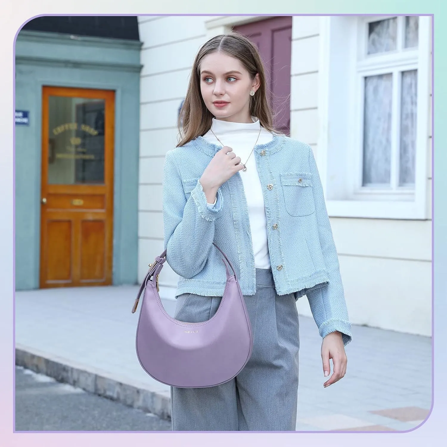 Keyli Shoulder Bag for Women Stylish Casual Clutch Purses for Women 3 Ways Adjust Strap Hobo Handbags with Zip Closure