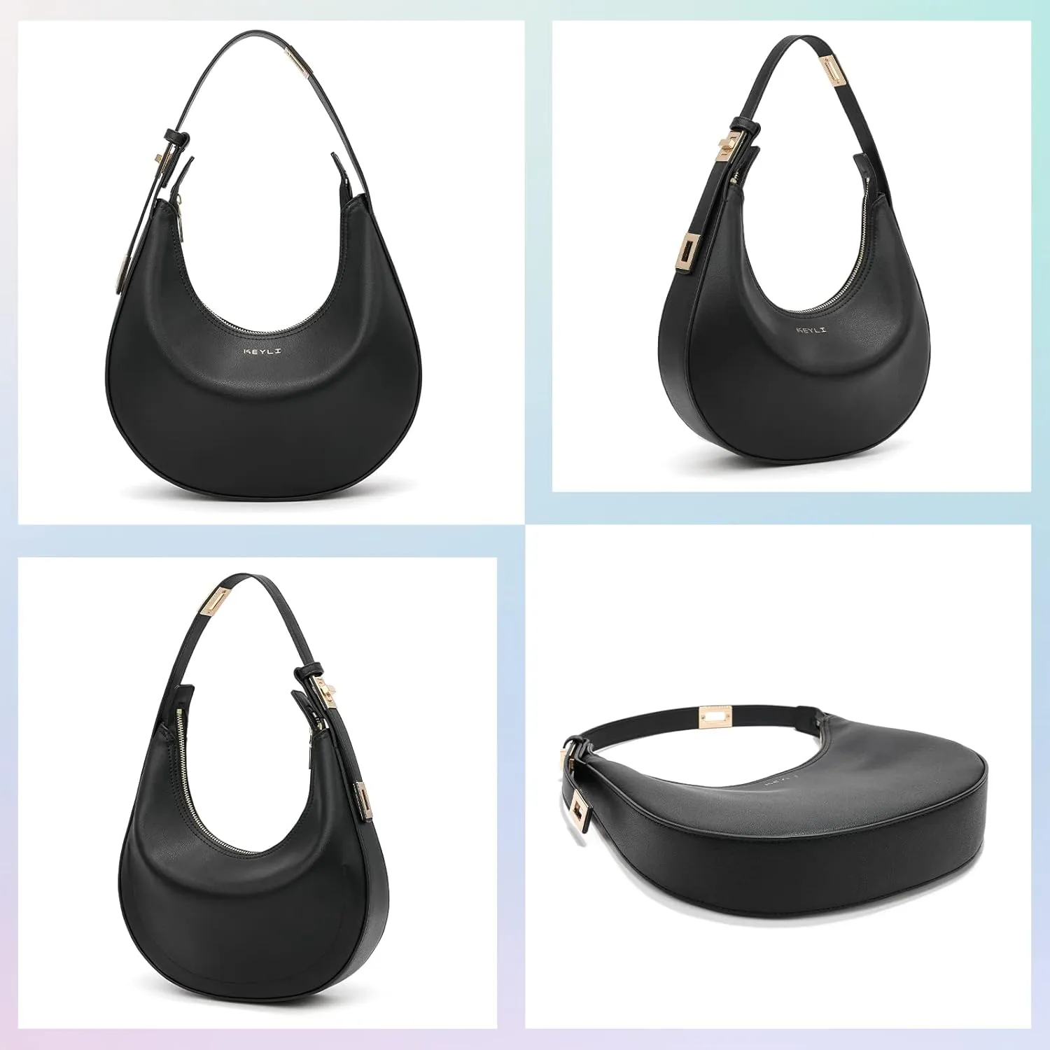 Keyli Shoulder Bag for Women Stylish Casual Clutch Purses for Women 3 Ways Adjust Strap Hobo Handbags with Zip Closure