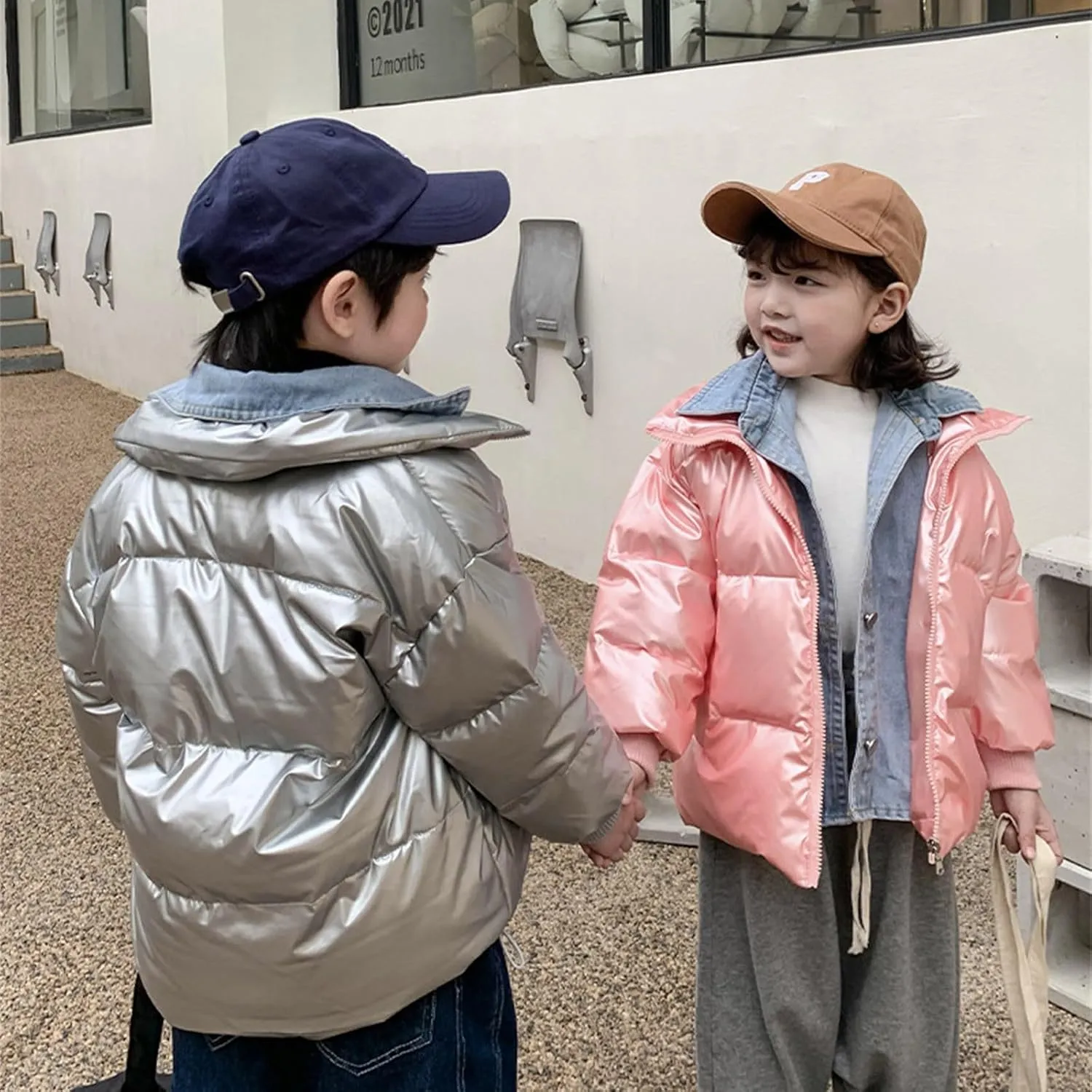 Kids Toddler Baby Girls Boys Winter Warm Thick Solid Cotton Long Sleeve Padded Jacket Coat Clothes Heavy Coat