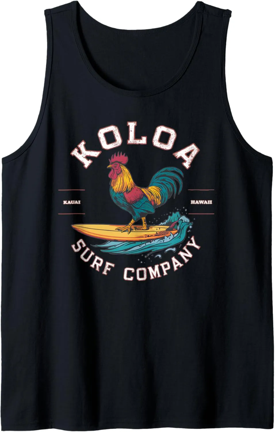 Koloa Surf Surfing Rooster Logo Lightweight, Graphic Tank Top