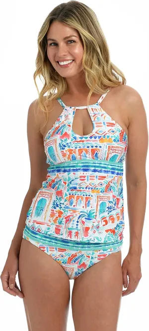 La Blanca Womens High Neck Keyhole Tankini Swimsuit Top