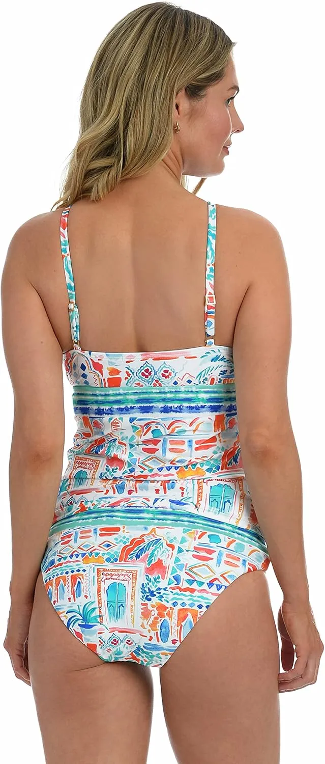 La Blanca Womens High Neck Keyhole Tankini Swimsuit Top