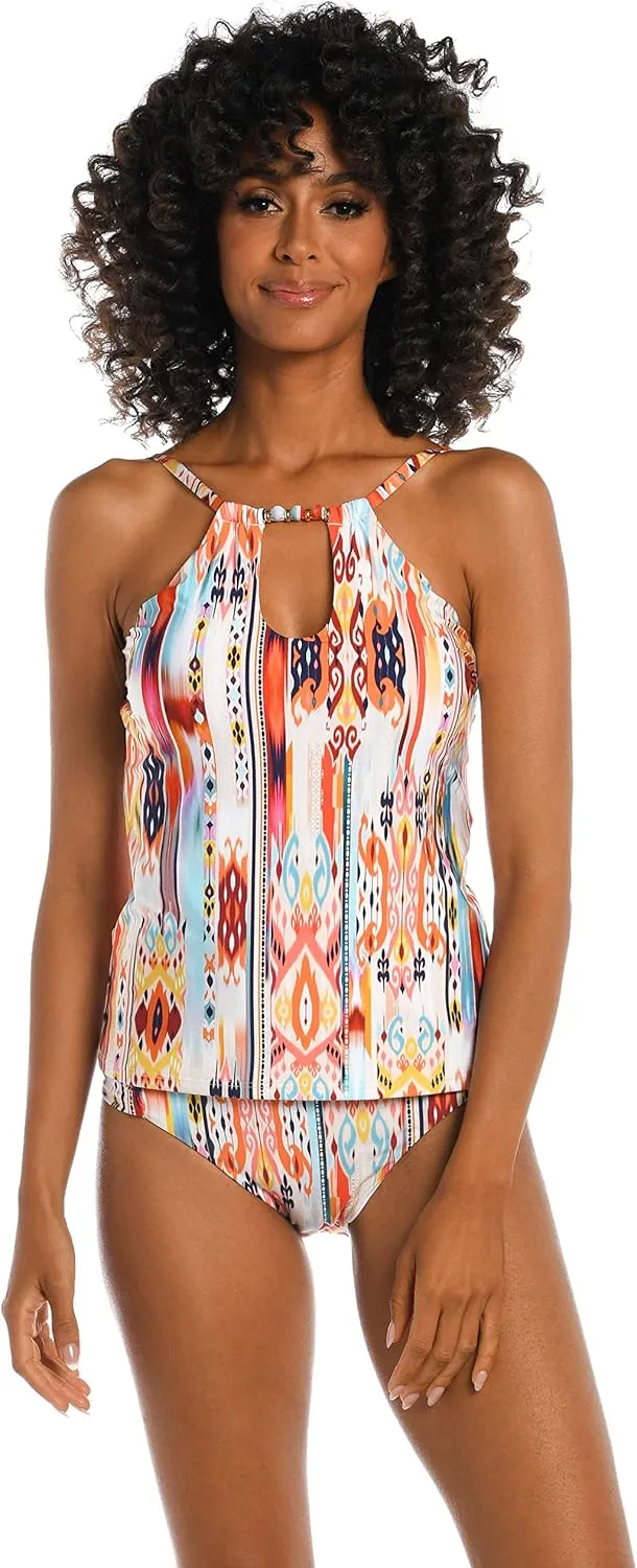 La Blanca Womens High Neck Keyhole Tankini Swimsuit Top