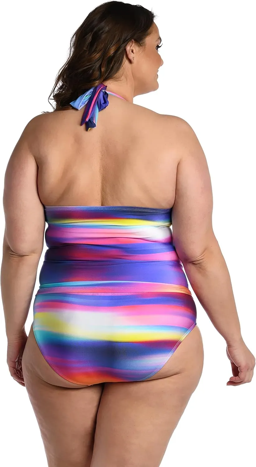 La Blanca Women's V-Neck Halter Tankini Swimsuit Top