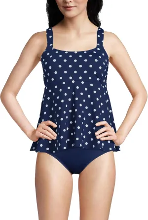 Lands' End Women's Adjustable Scoop Neck Flutter Tankini Top