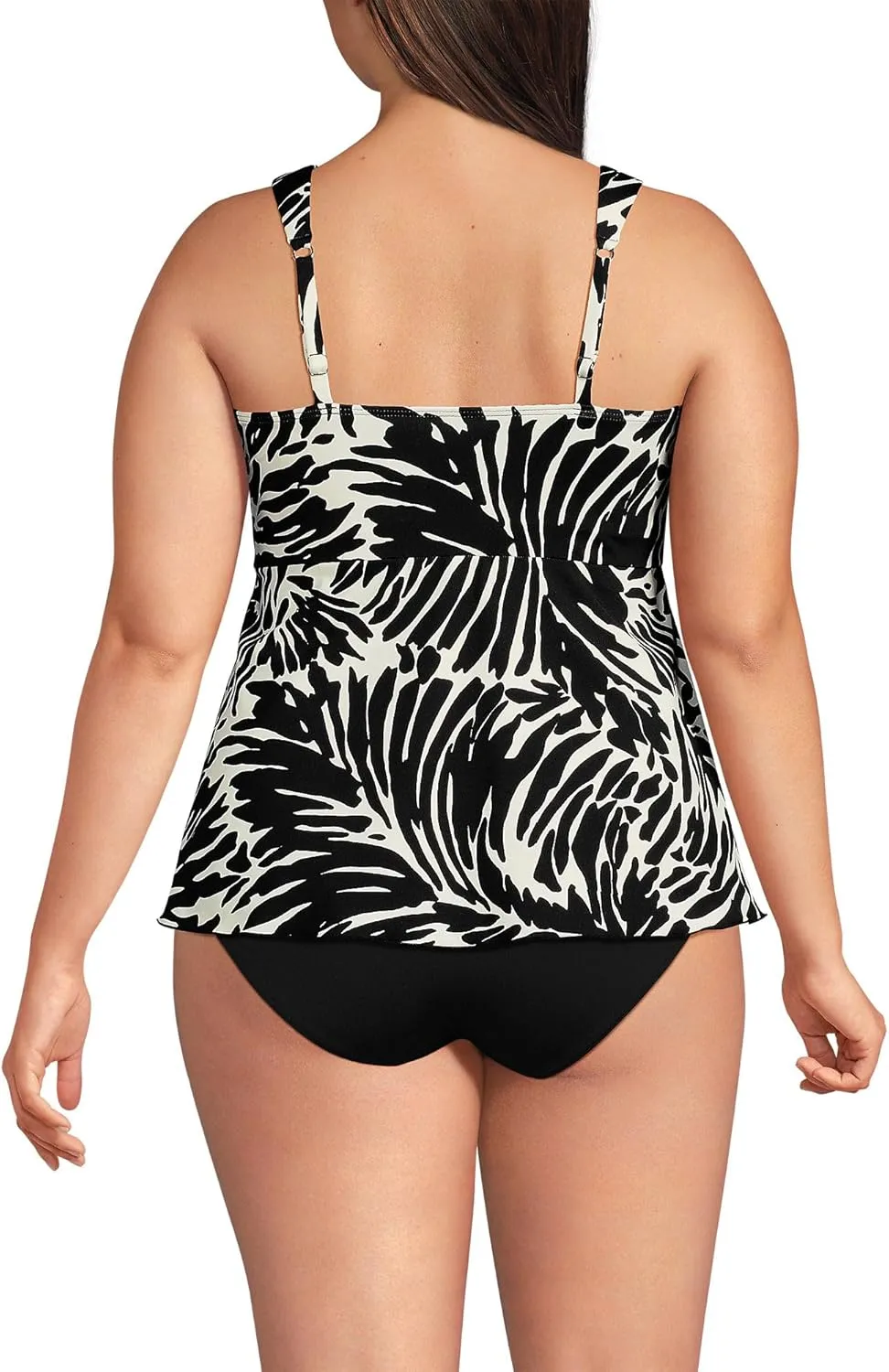 Lands' End Women's Adjustable Scoop Neck Flutter Tankini Top
