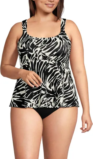 Lands' End Women's Adjustable Scoop Neck Flutter Tankini Top