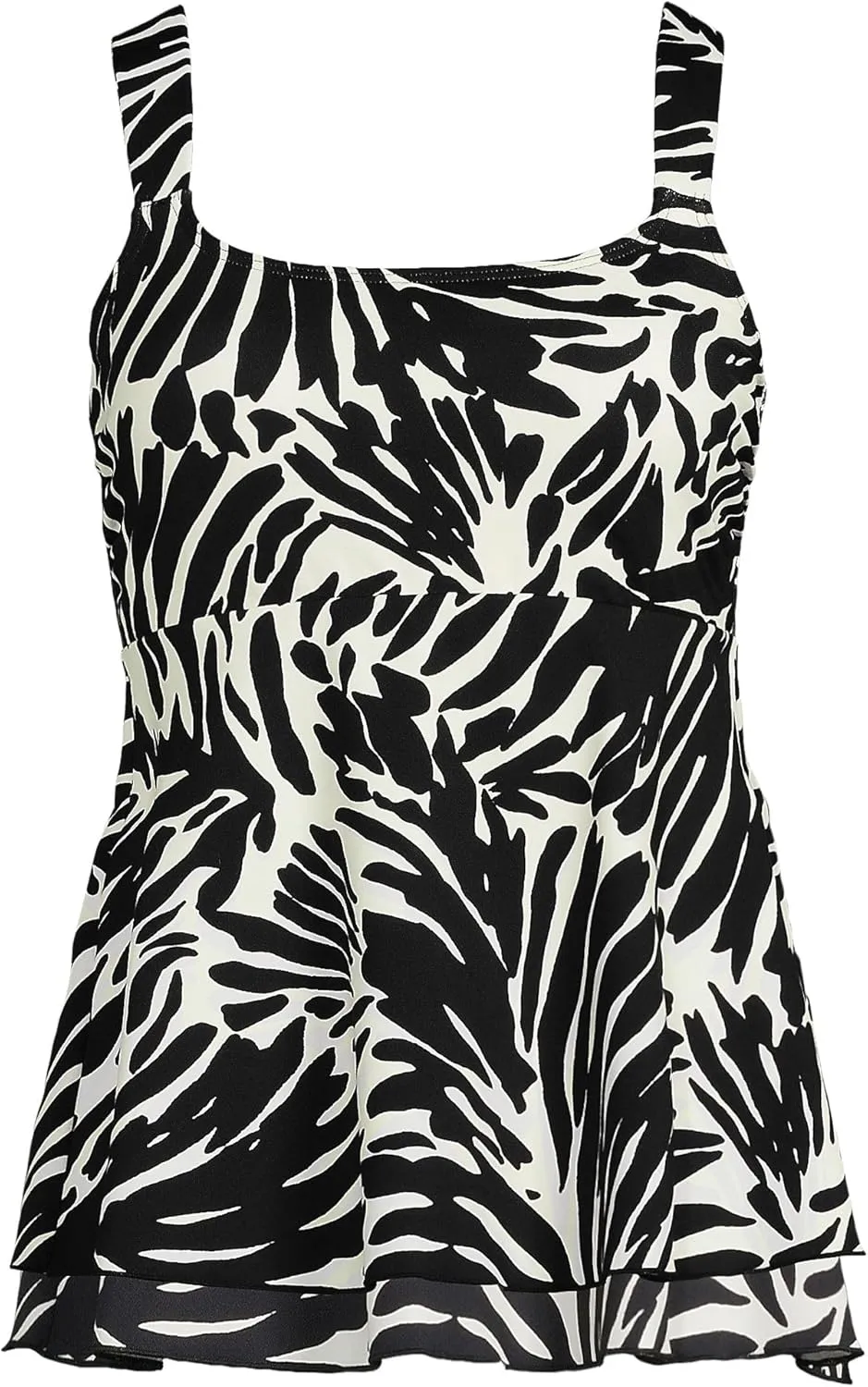 Lands' End Women's Adjustable Scoop Neck Flutter Tankini Top