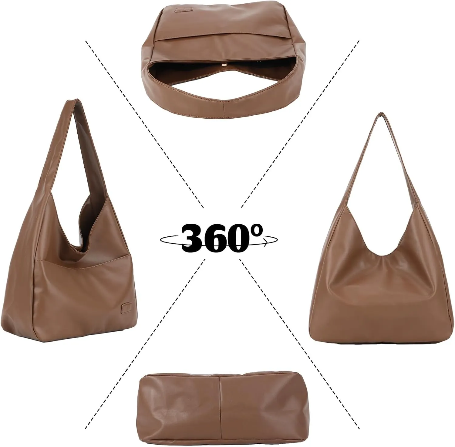 Lanpet Hobo Bag for Women, Vegan Leather Tote Bag Shoulder Bags Stylish Casual Trendy Large Capacity Handbags