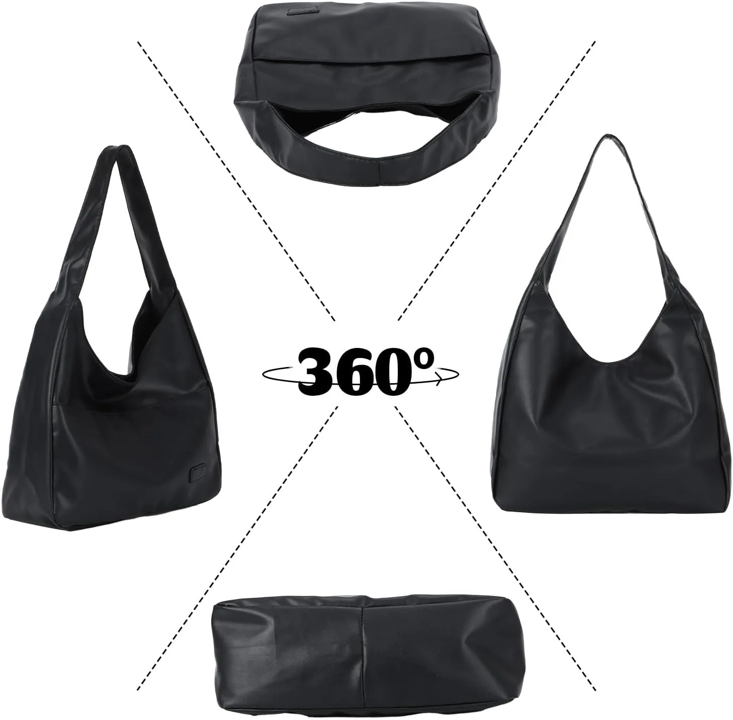 Lanpet Hobo Bag for Women, Vegan Leather Tote Bag Shoulder Bags Stylish Casual Trendy Large Capacity Handbags