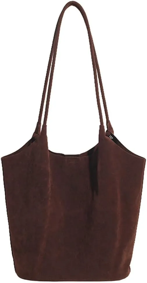 Leather Suede Tote Bags for Women PU Hobo Bag Soft Purse Bag Stylish Casual Handbag Ladies College Office Travel