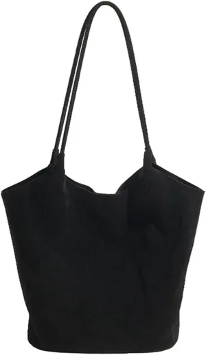 Leather Suede Tote Bags for Women PU Hobo Bag Soft Purse Bag Stylish Casual Handbag Ladies College Office Travel