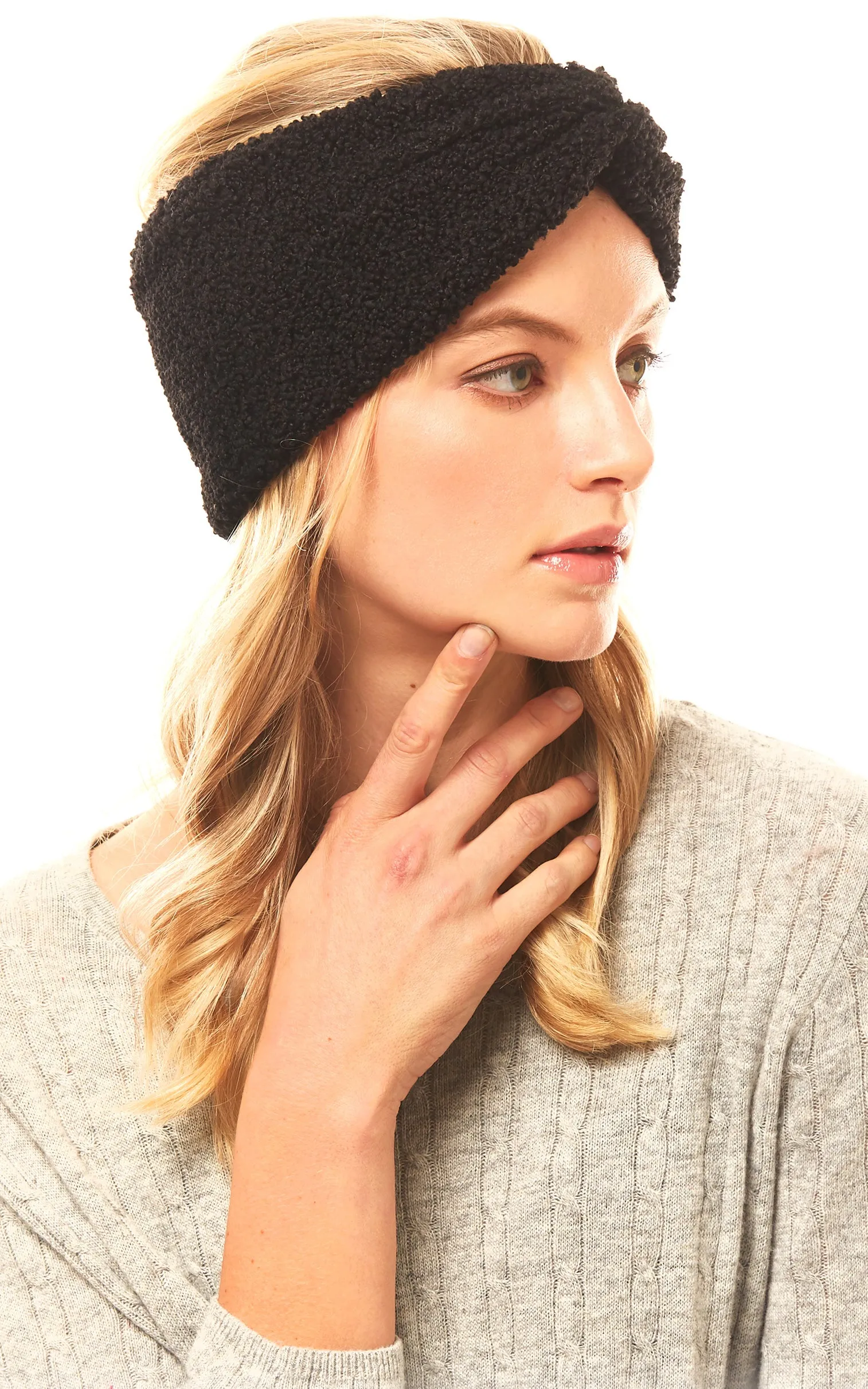 LHB015 Solid Sherpa Fleece Headband