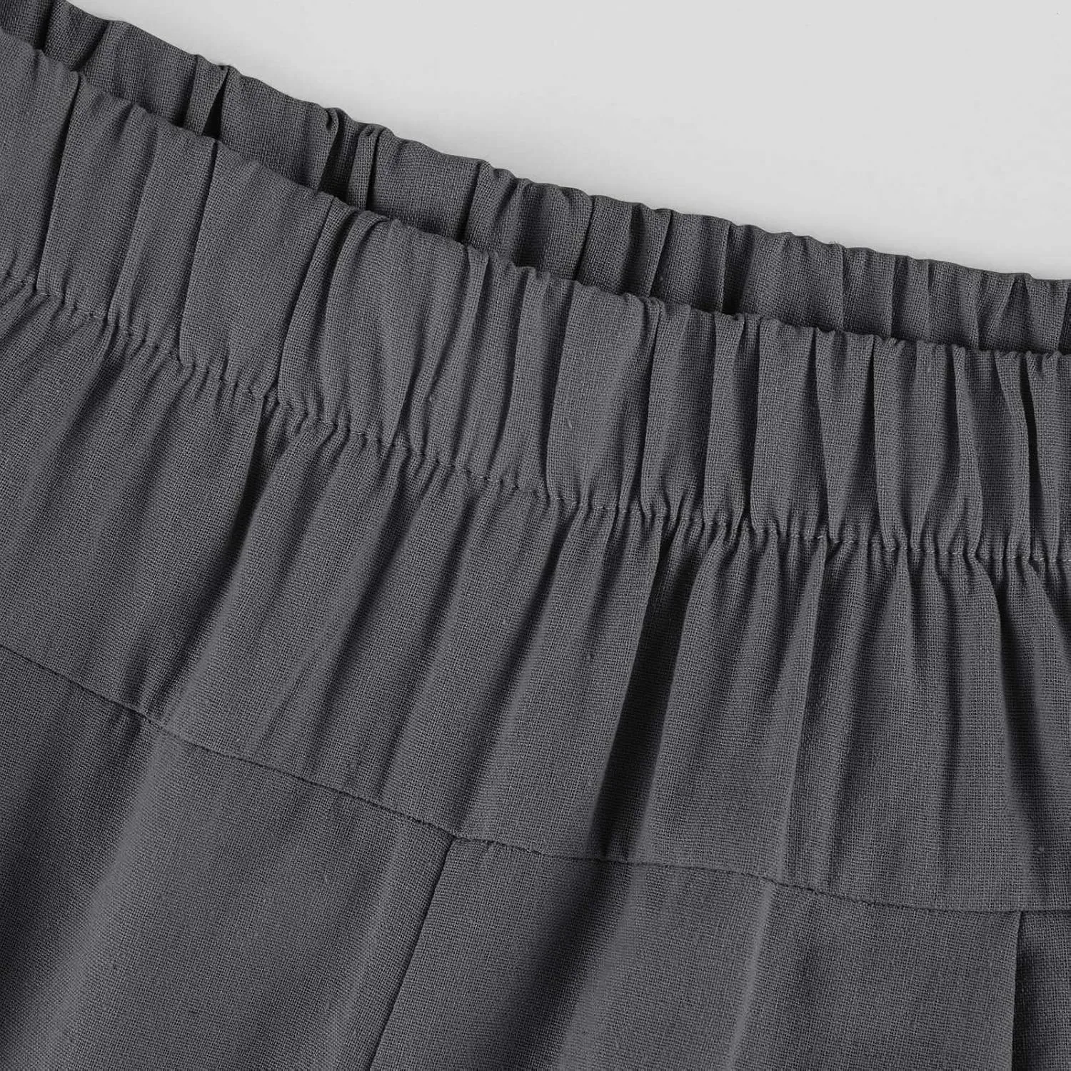 Linen Capri Pants for Women Drawstring Waisted Summer Casual Trousers Pants with Pockets Cropped Palazzo Lounge