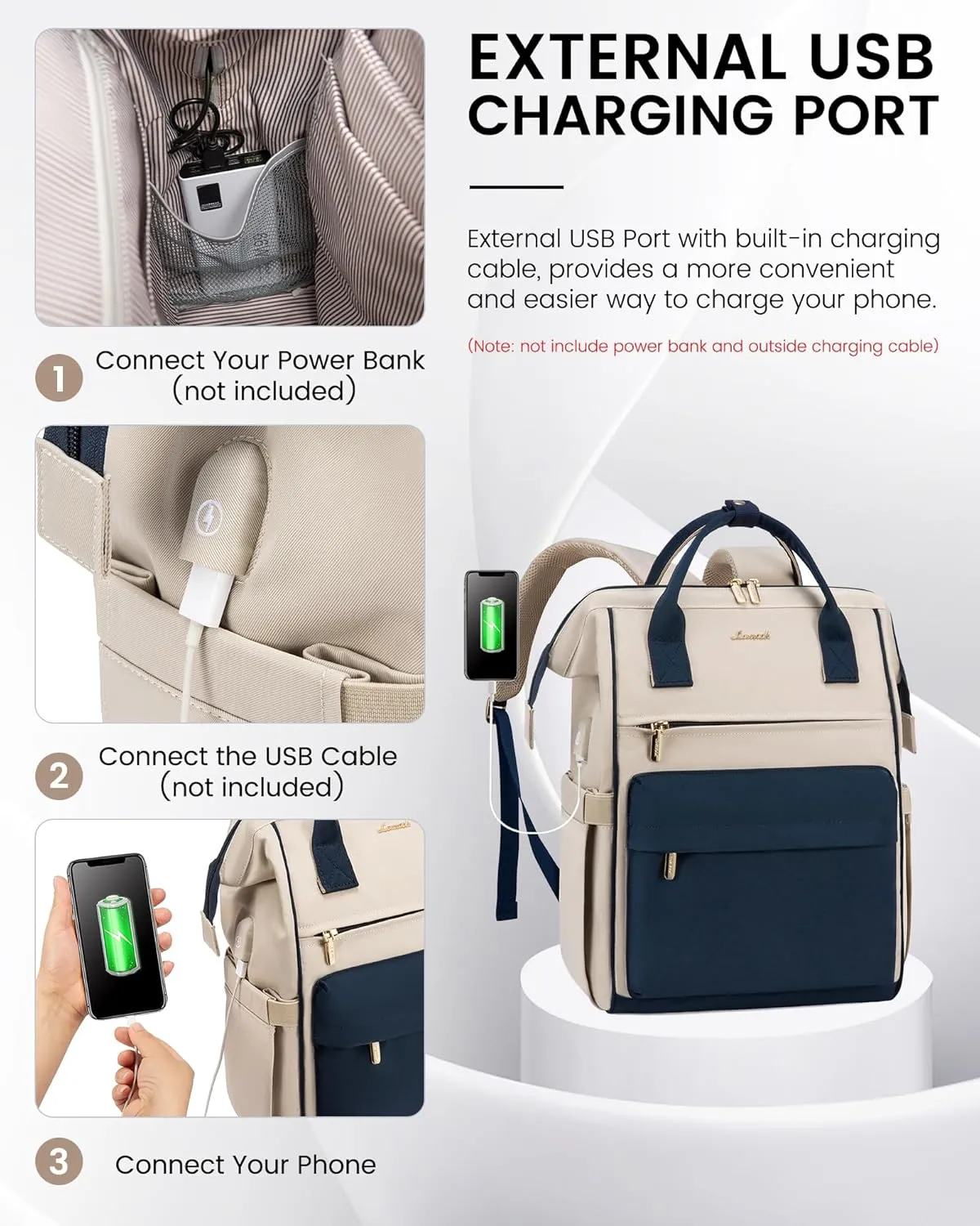 LOVEVOOK Laptop Backpack for Women,15.6 Inch Work Teacher Nurse Bag,Business Computer Backpack Purse with USB Port,Stylish Casual Daypack for Travel