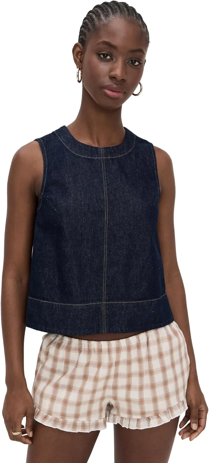 Madewell Women's Denim Boxy Shell Top in Essex Wash