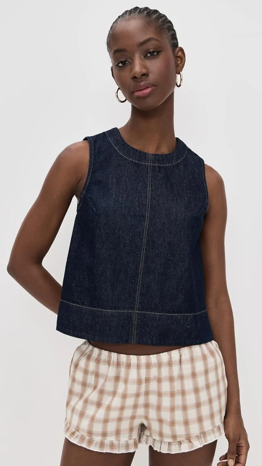 Madewell Women's Denim Boxy Shell Top in Essex Wash