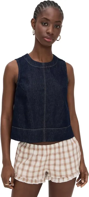 Madewell Women's Denim Boxy Shell Top in Essex Wash