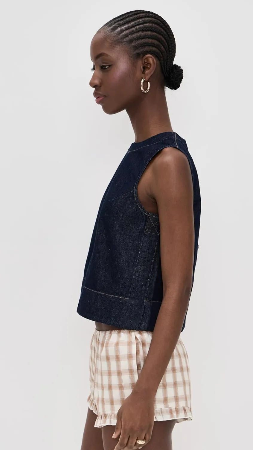 Madewell Women's Denim Boxy Shell Top in Essex Wash