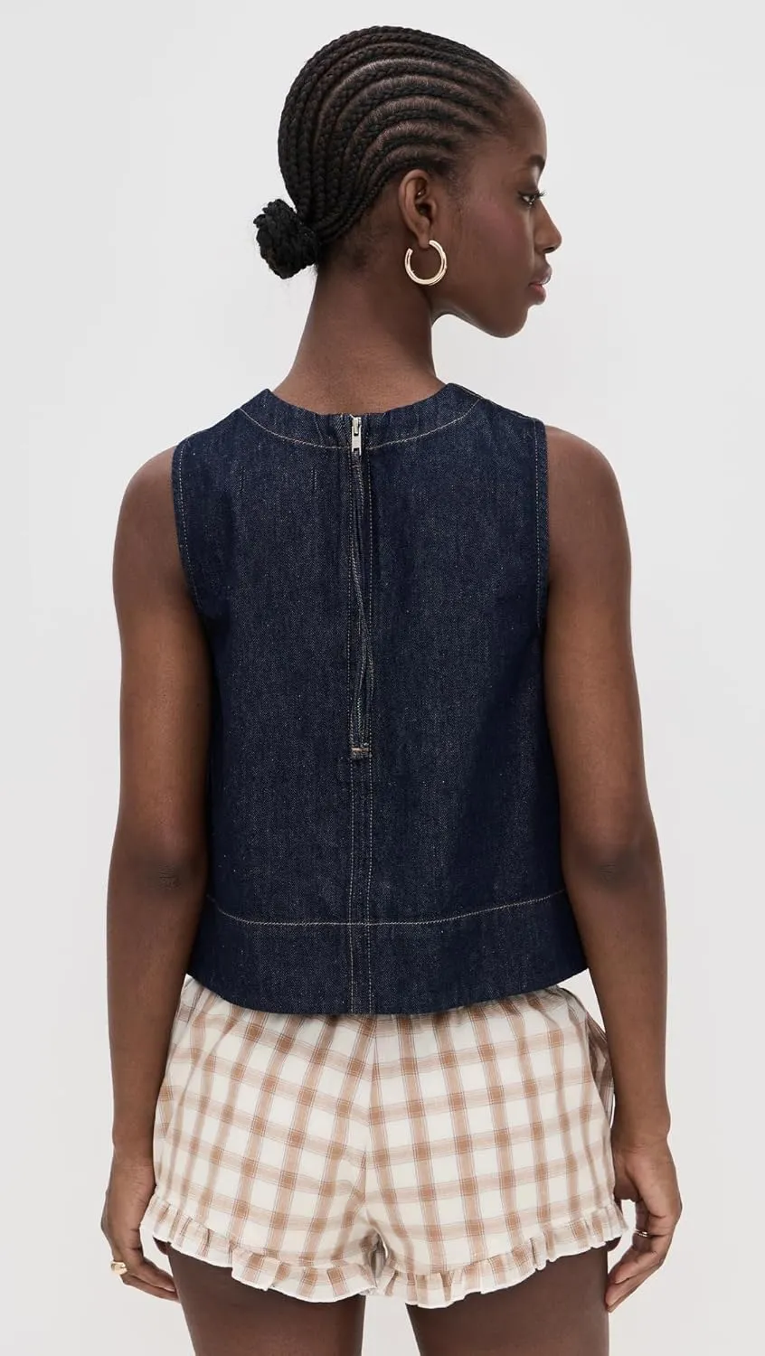 Madewell Women's Denim Boxy Shell Top in Essex Wash