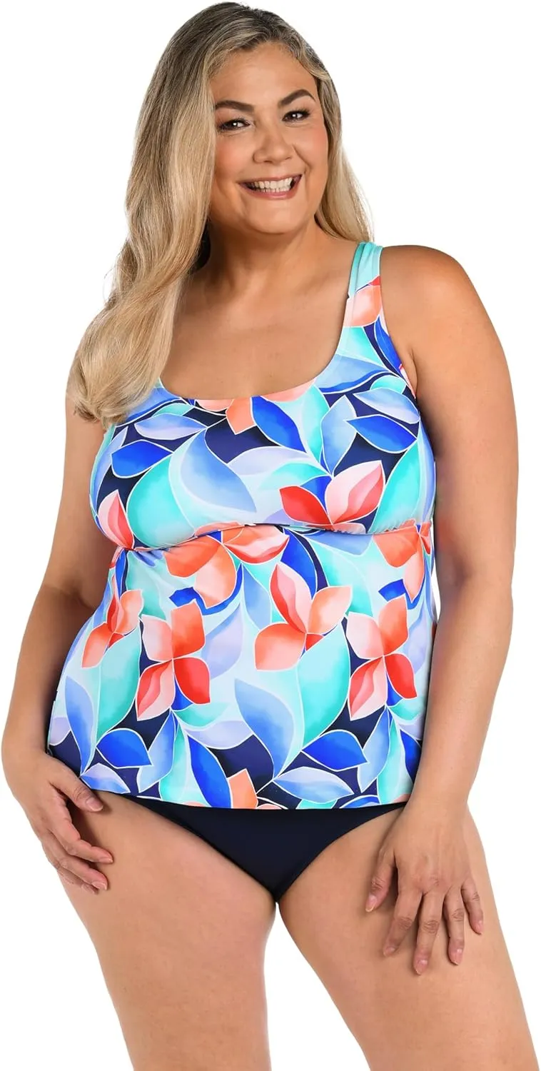 Maxine Of Hollywood Women's Scoop Neck Tankini Swimsuit Top