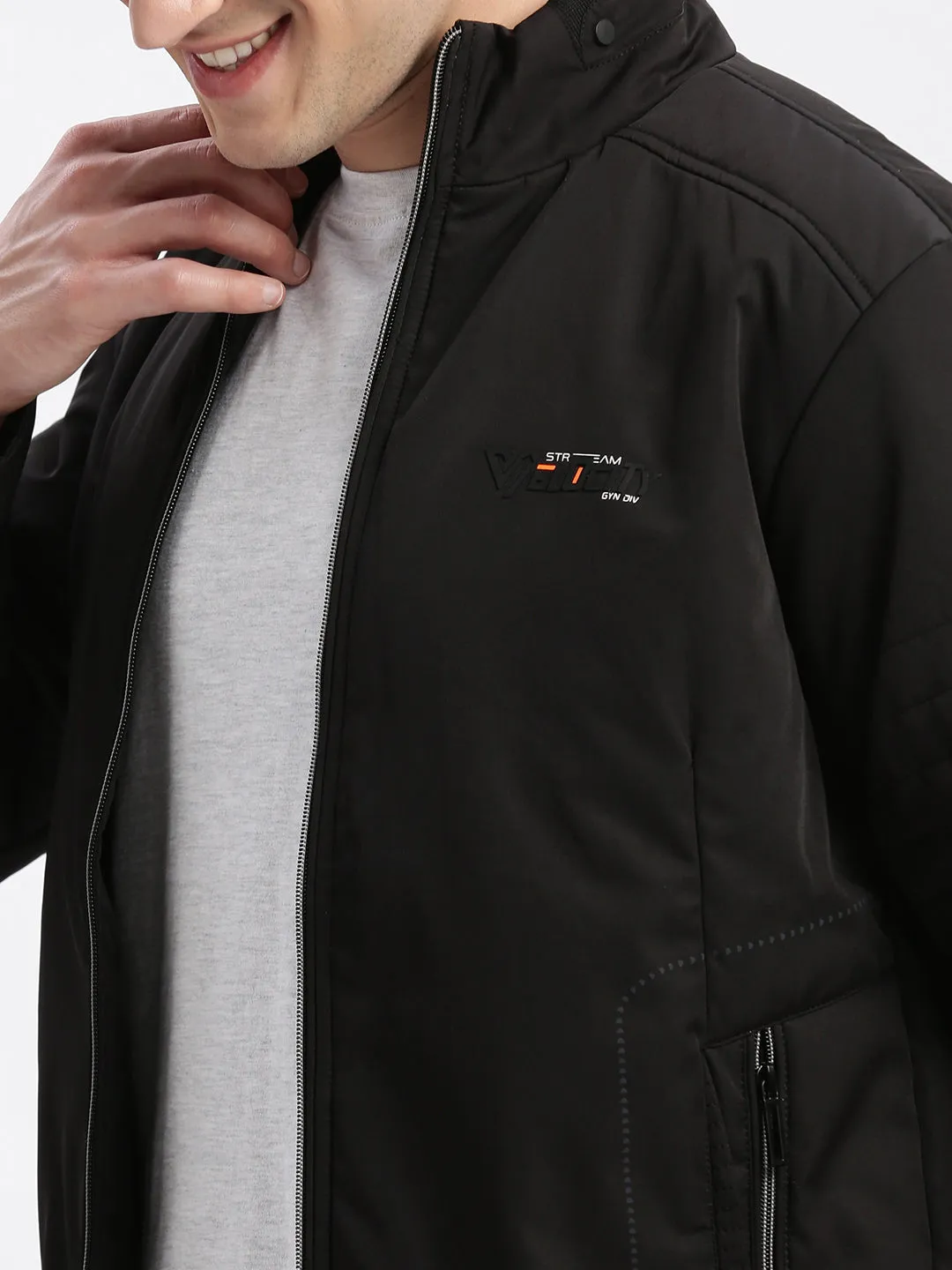 Men Black Windcheater Bomber Jacket