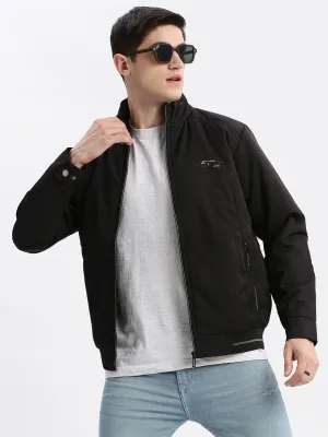 Men Black Windcheater Bomber Jacket