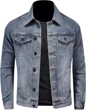 Mens Jackets Turtle Neck Denim Jackets Outerwear for Man Long Sleeve Work Western Winter Fall Jackets 2025