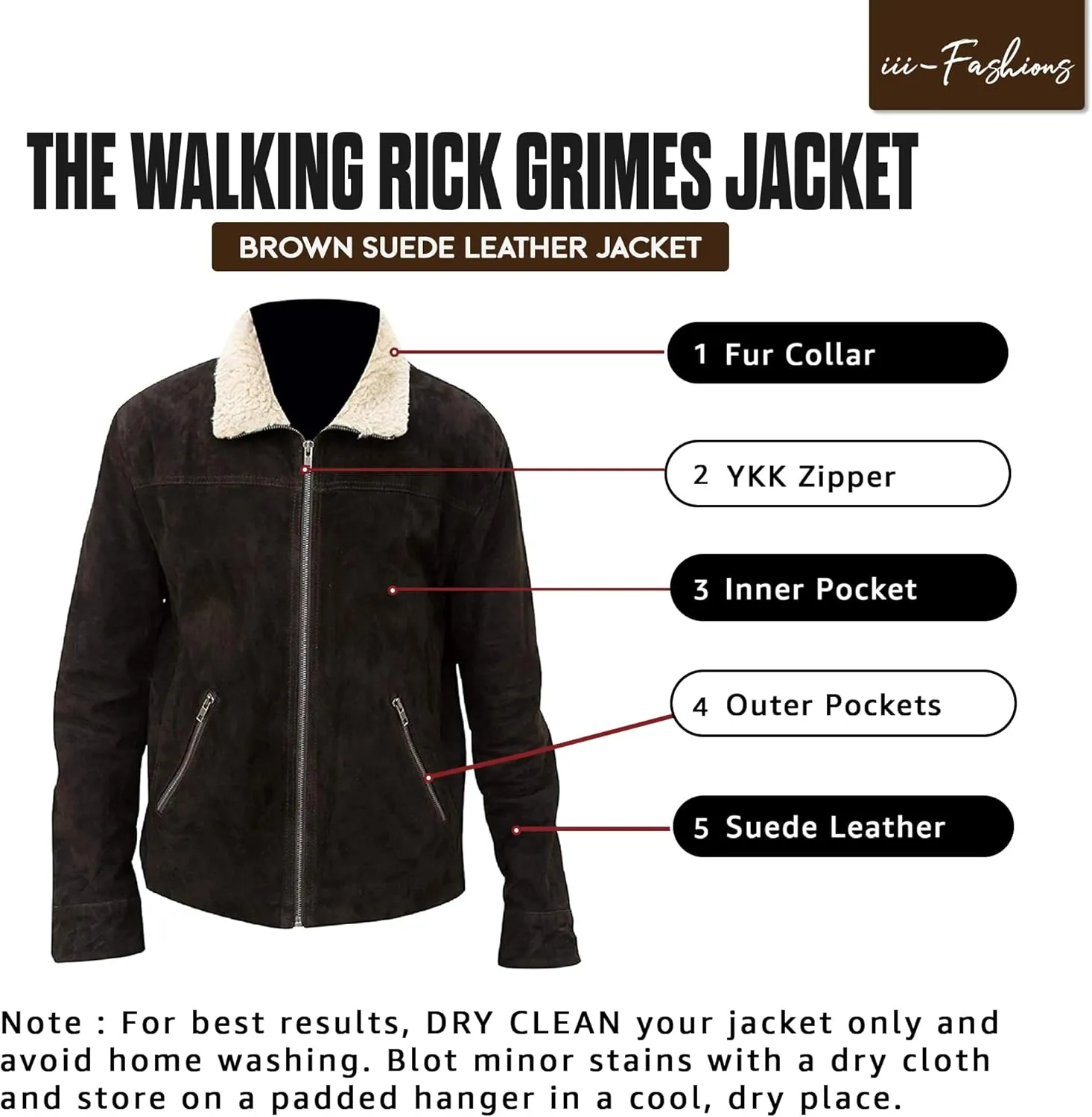 Mens Premium Brown Fur Shearling Collar Winter Cowboy Western Suede Leather Biker Jacket