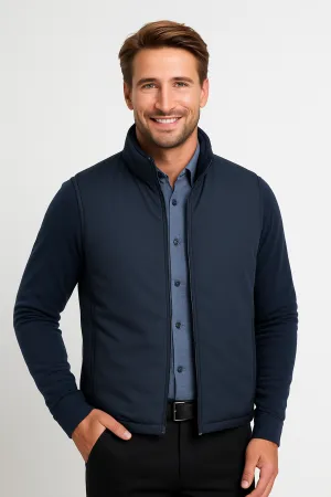 Mens Puffer Vest  Slim Fit Quilted  Lightweight Insulated  High Collar