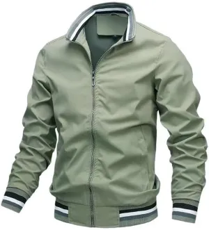 Men's Solid Color Cardigan Jacket Thin Athletic Casual Coats Lightweight Casual Softshell Windproof Windbreakers