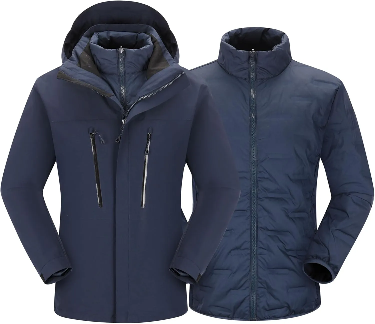 Men's winter jacket coat 3 in 1 snow ski jacket waterproof windproof jacket men's warm down jacket