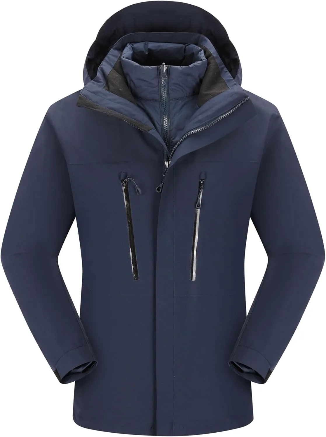Men's winter jacket coat 3 in 1 snow ski jacket waterproof windproof jacket men's warm down jacket
