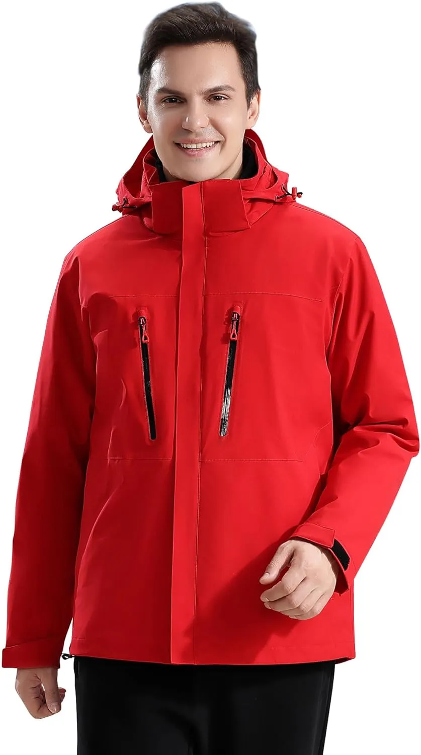 Men's winter jacket coat 3 in 1 snow ski jacket waterproof windproof jacket men's warm down jacket