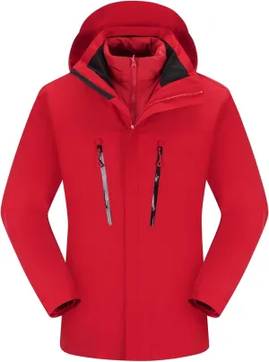 Men's winter jacket coat 3 in 1 snow ski jacket waterproof windproof jacket men's warm down jacket