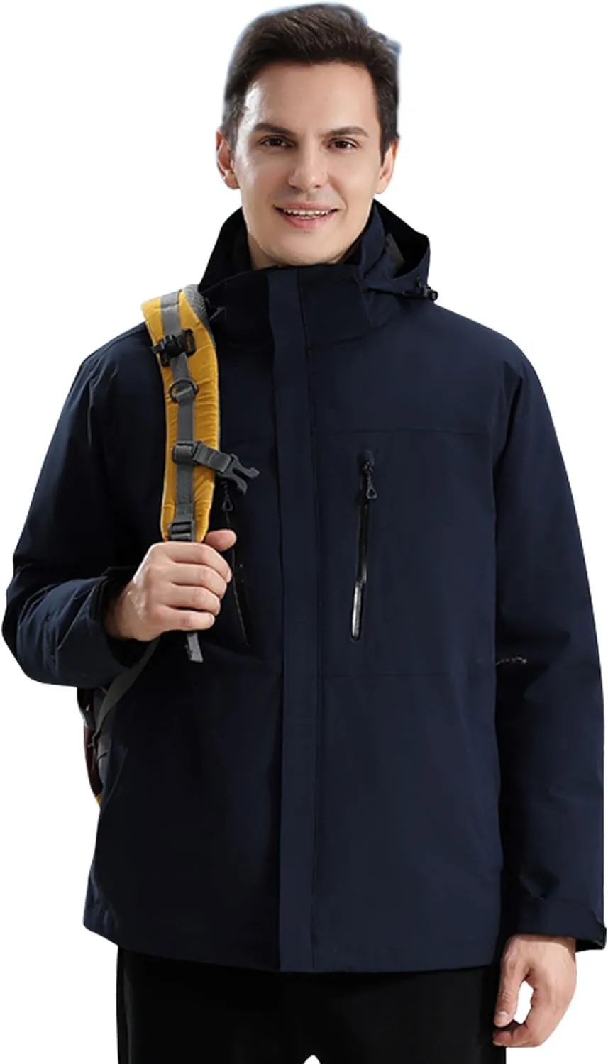 Men's winter jacket coat 3 in 1 snow ski jacket waterproof windproof jacket men's warm down jacket