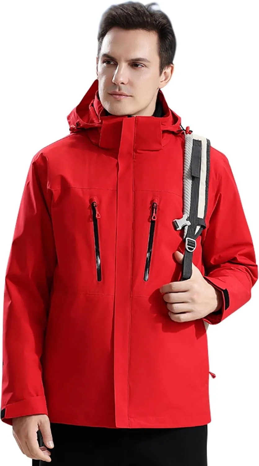Men's winter jacket coat 3 in 1 snow ski jacket waterproof windproof jacket men's warm down jacket