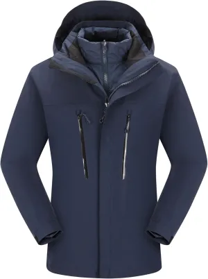 Men's winter jacket coat 3 in 1 snow ski jacket waterproof windproof jacket men's warm down jacket
