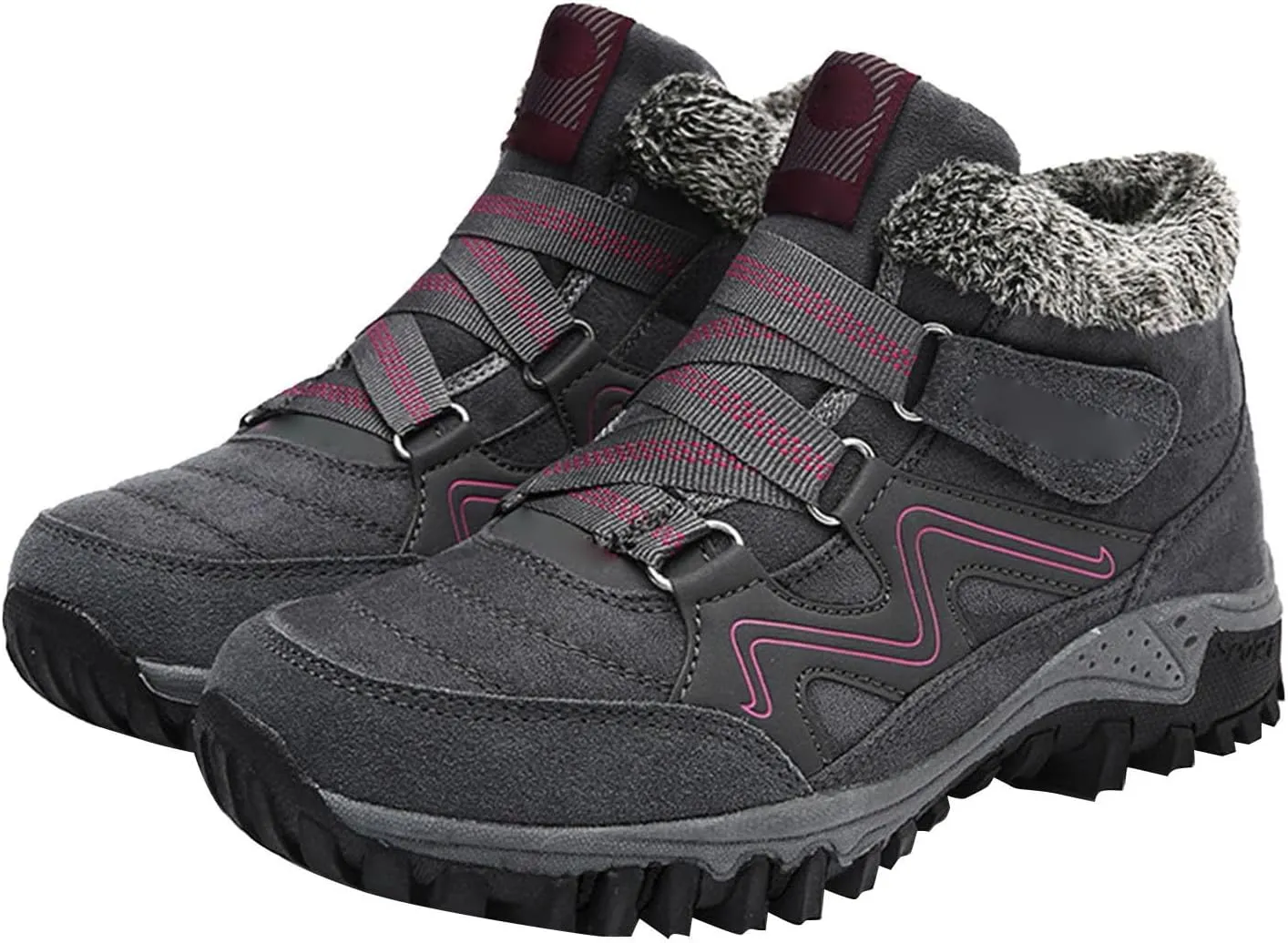 Men's Work Boots Soft Toe Hiking Sneakers Comfortable Warm Safety Shoes for Women Winter Wide Outdoor Shoes Slip on Loafers Hike Grounded Footwear