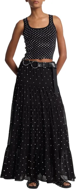 Michael Kors Women's Stud Scoop Neck Cropped Tank Top